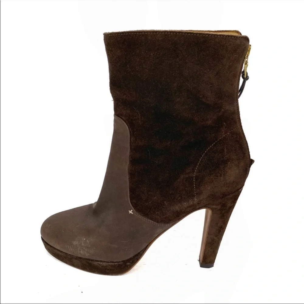 3. Rag & Bone Kenton Brown Suede Leather Heeled Boots - Picture 3 of 13